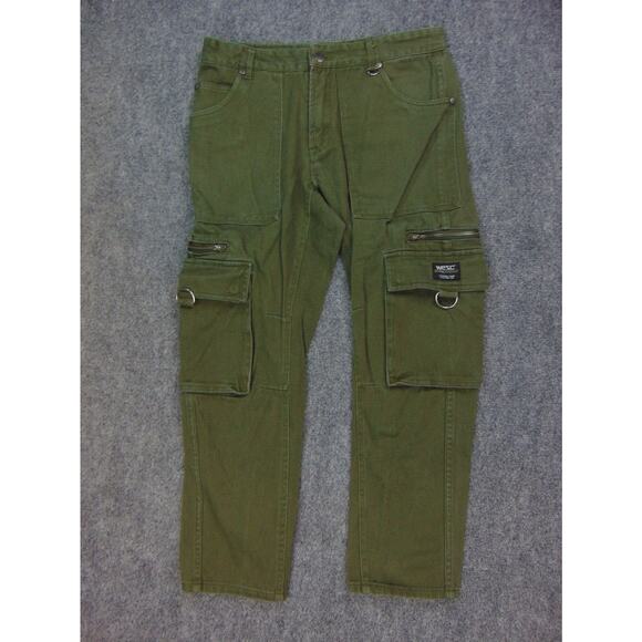 WES Cargo Pants Unisex 31x27 Green Pockets Sweden - Picture 2 of 13
